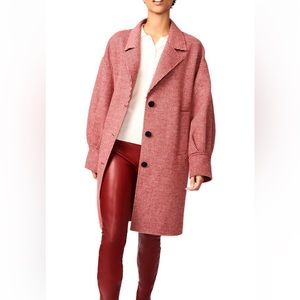 Bernardo Houndstooth Wool Blend Coat